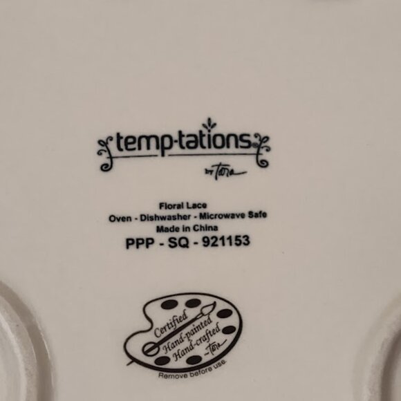 temp-tations® green 'Floral Lace' Shamrock, 9" plates, Set Of 2 - Picture 4 of 5